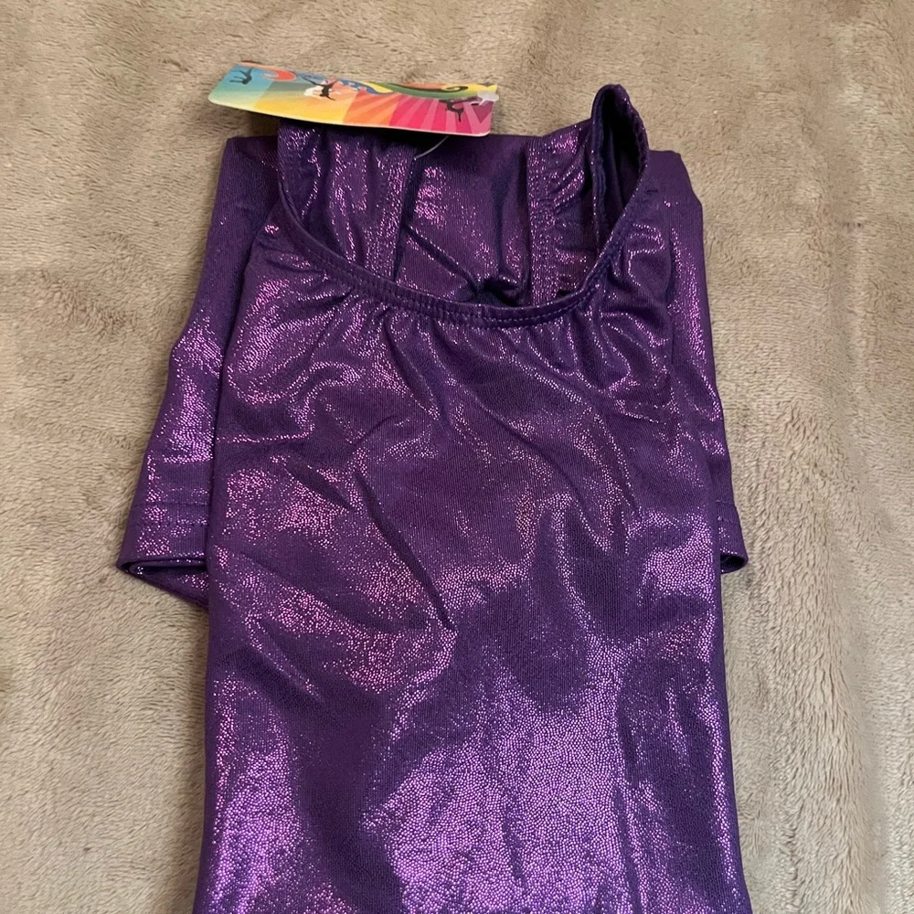 NWT Gymnastics Leotards For Girls Size 5-6 Year Old Color Purple Brozing